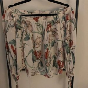 Long sleve Off the Shoulder Floral Blouse